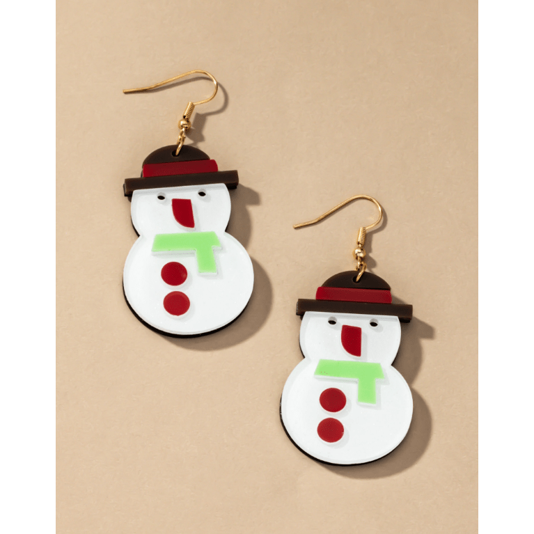 Acrylic snowman earrings