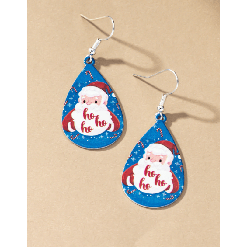 Santa claus metal tear drop earrings