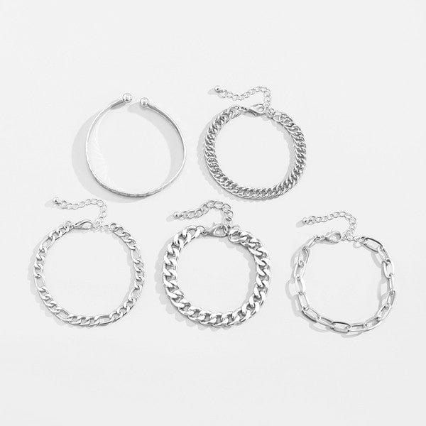 stacking chain link bracelet set