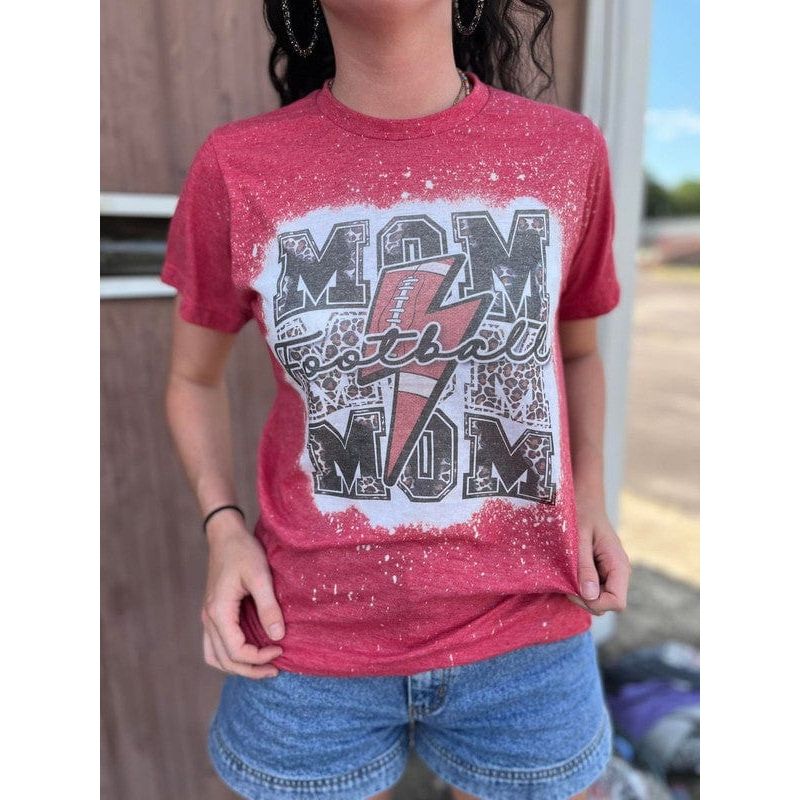 Stacked Football Mama Bleach T-shirt