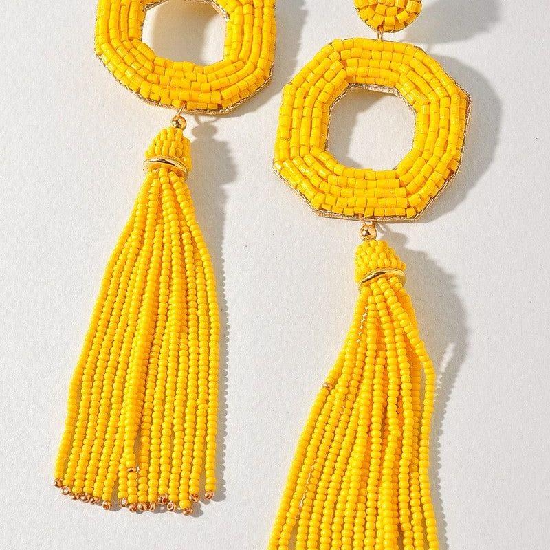 Seed Beaded Drop Earrings