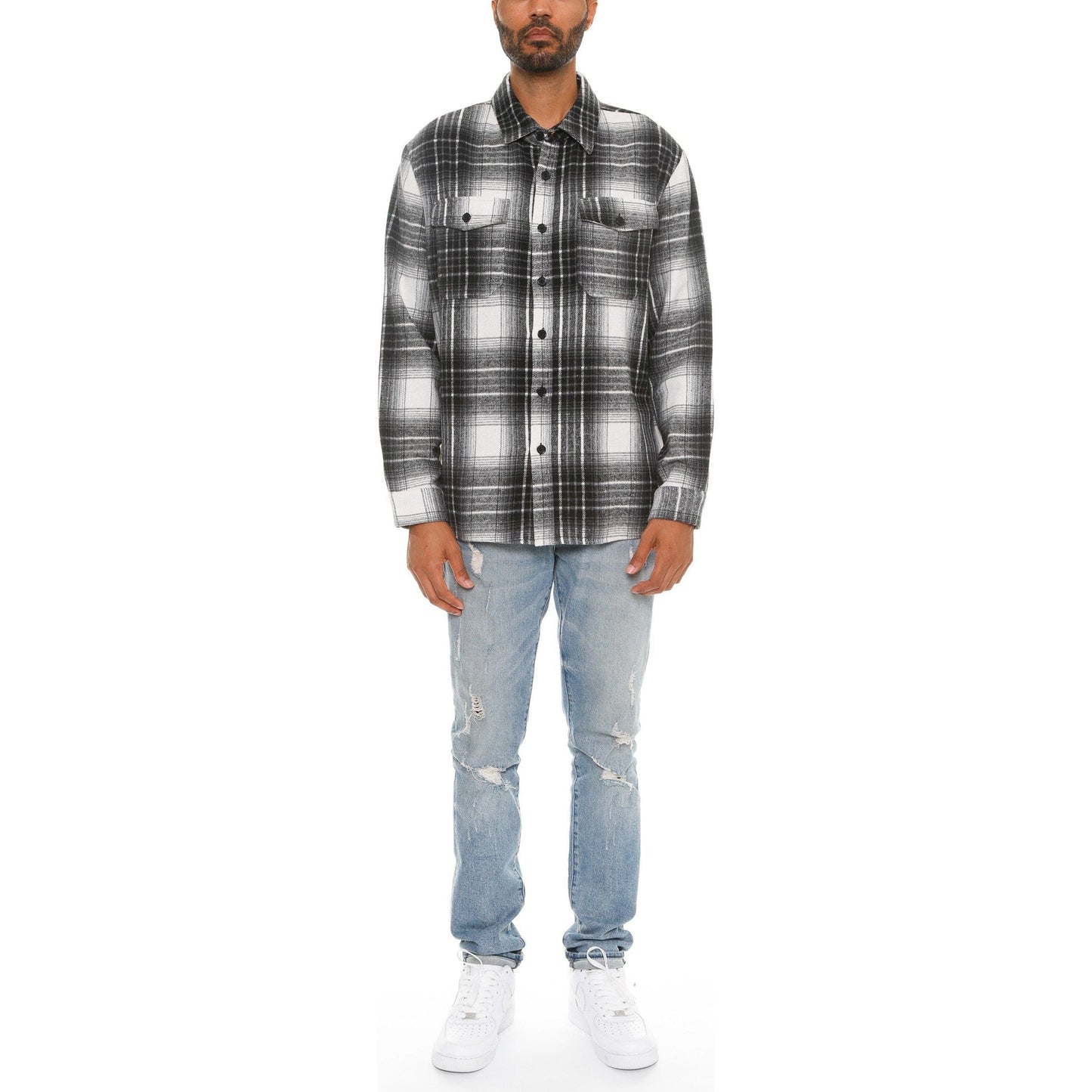 Mens Checkered Soft Flannel Shacket