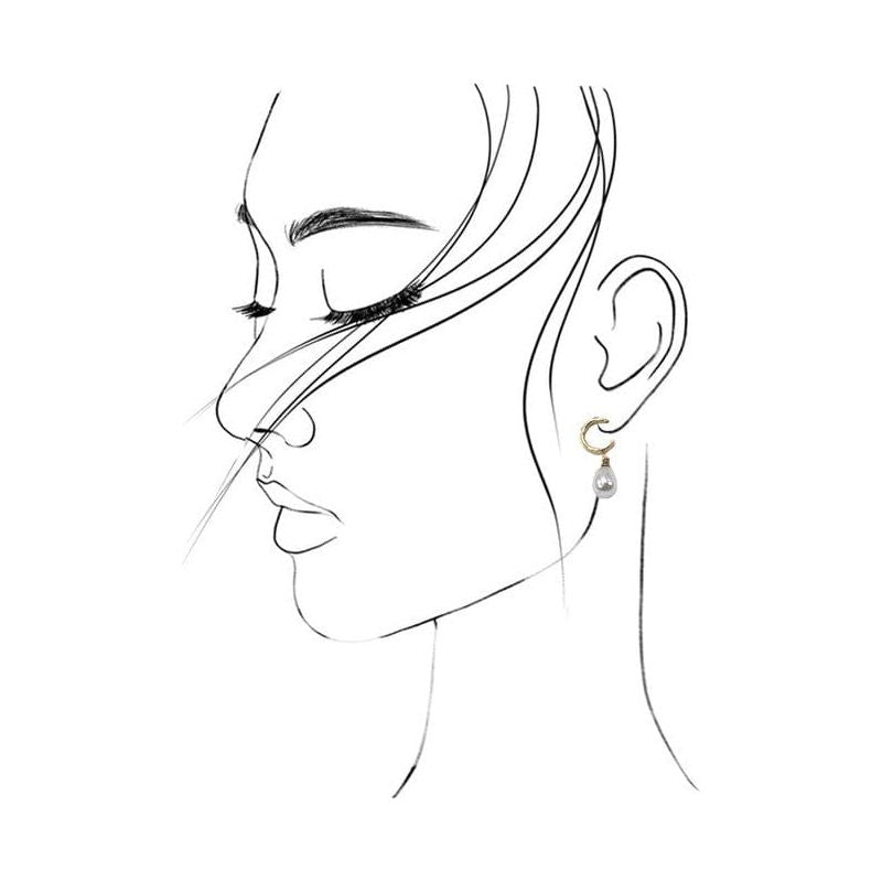 Trio Hoop Pearl Earringstrio Hoop Pearl Earrings