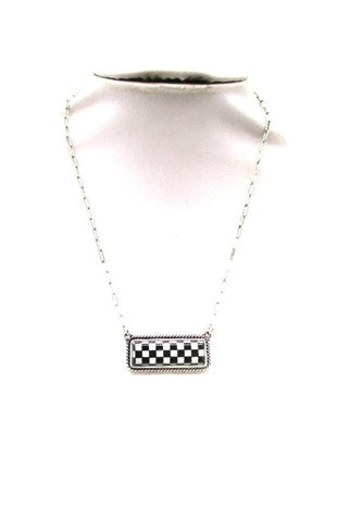 Checker Bar Design Necklace