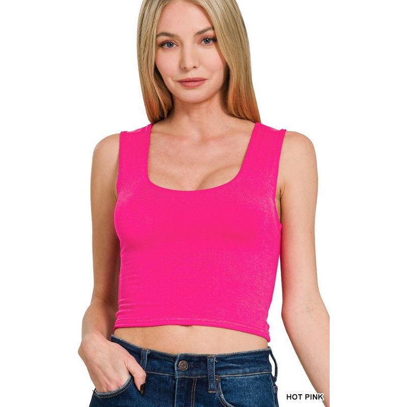 Double Layered Crop Tank Top
