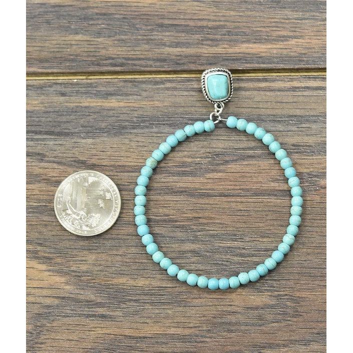 Turquoise hoop post earrings