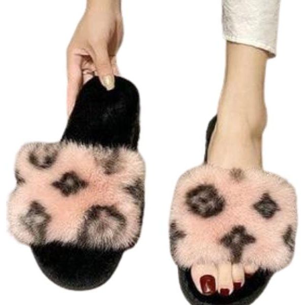 Women monogram fluffy comfy slipper