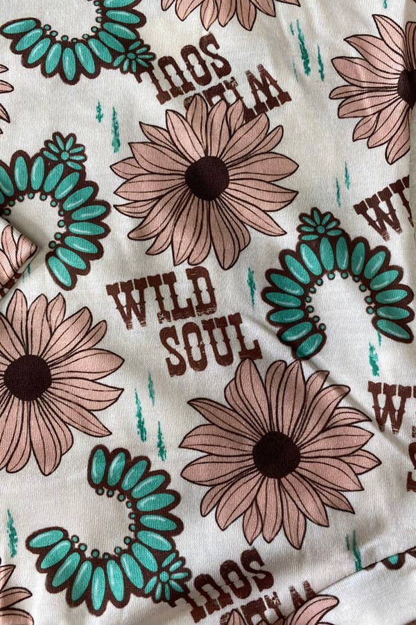 WILD SOUL flower & jewel print girls rompers