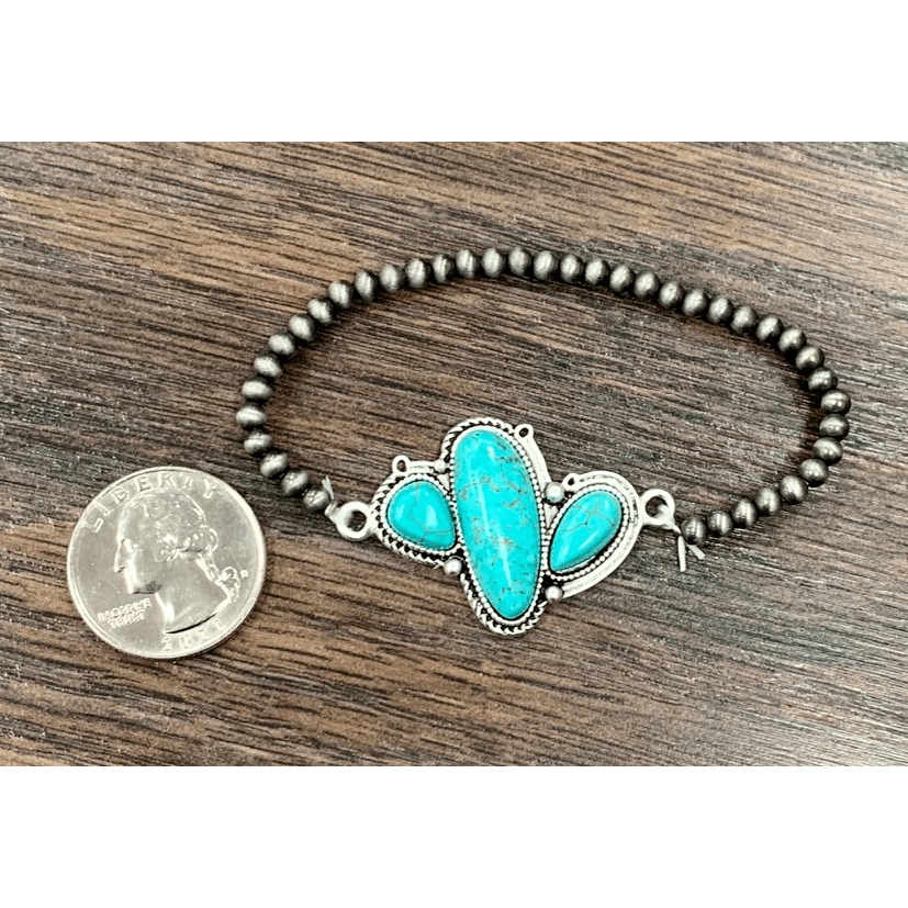 Cactus Natural Turquoise Stretch Bracelet