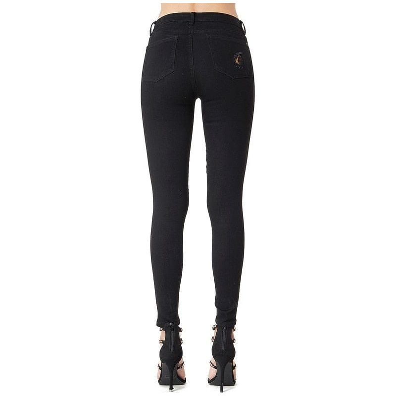 Black Leopard print Patch Skinny Regular