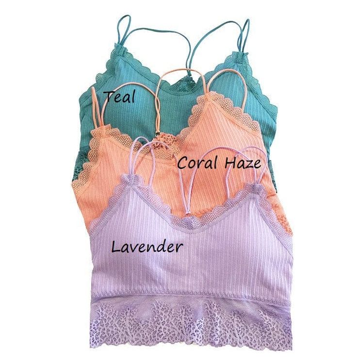 Ribbed and Lace Bralette