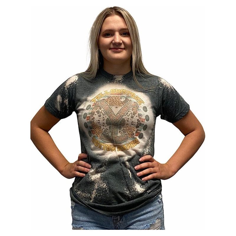 Heather charcoal bleached tee