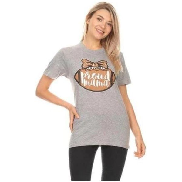 Proud mama foot ball t-shirt