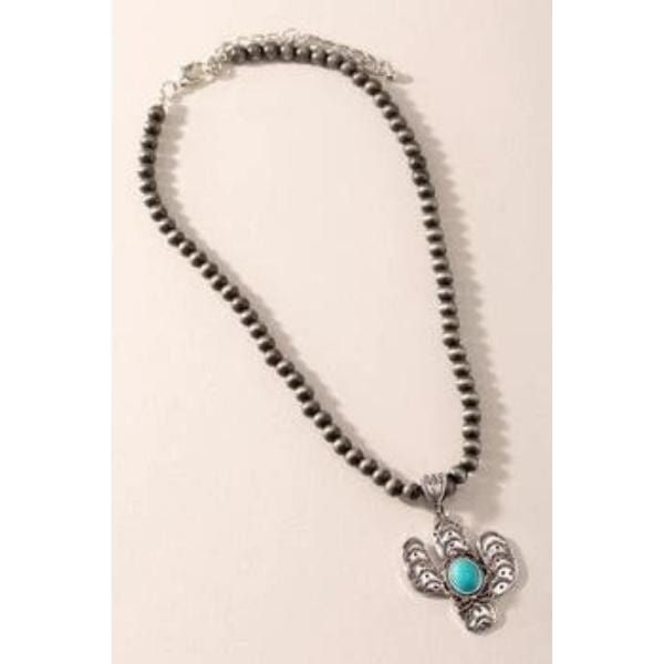 Turquoise Cactus Navajo Pearl Necklace