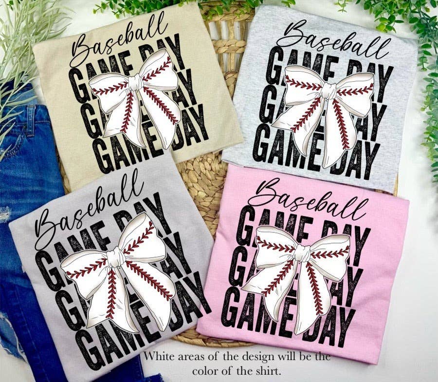 Baseball Game Day Bow (T-Shirt)