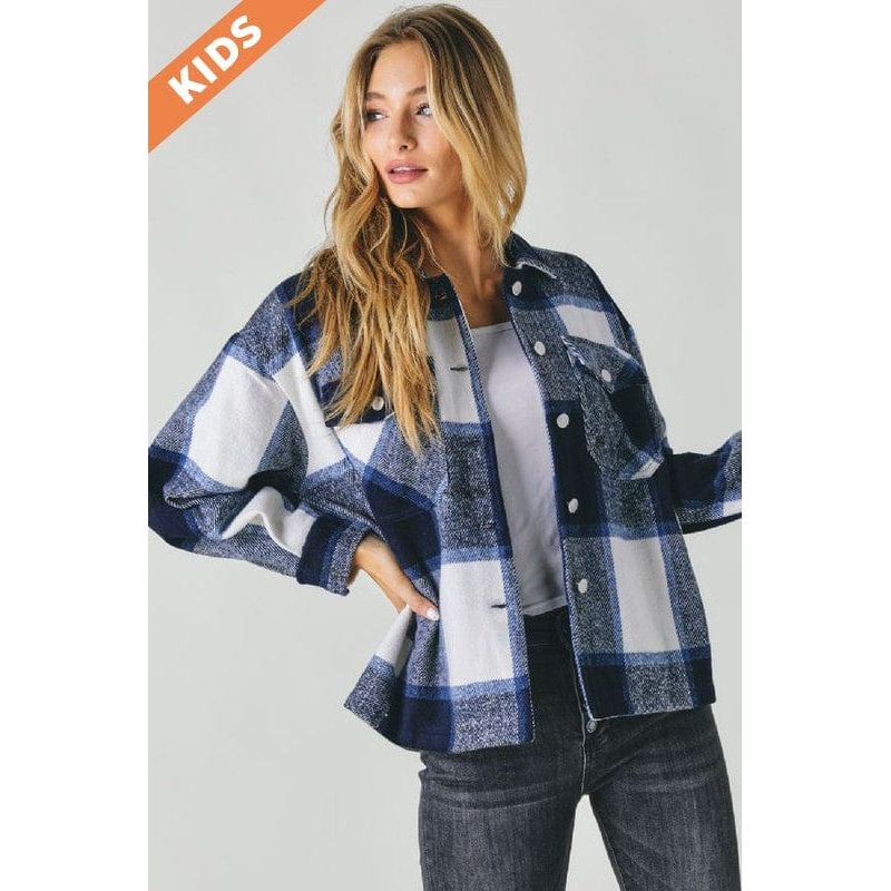 Oversize plaid shirt jacket