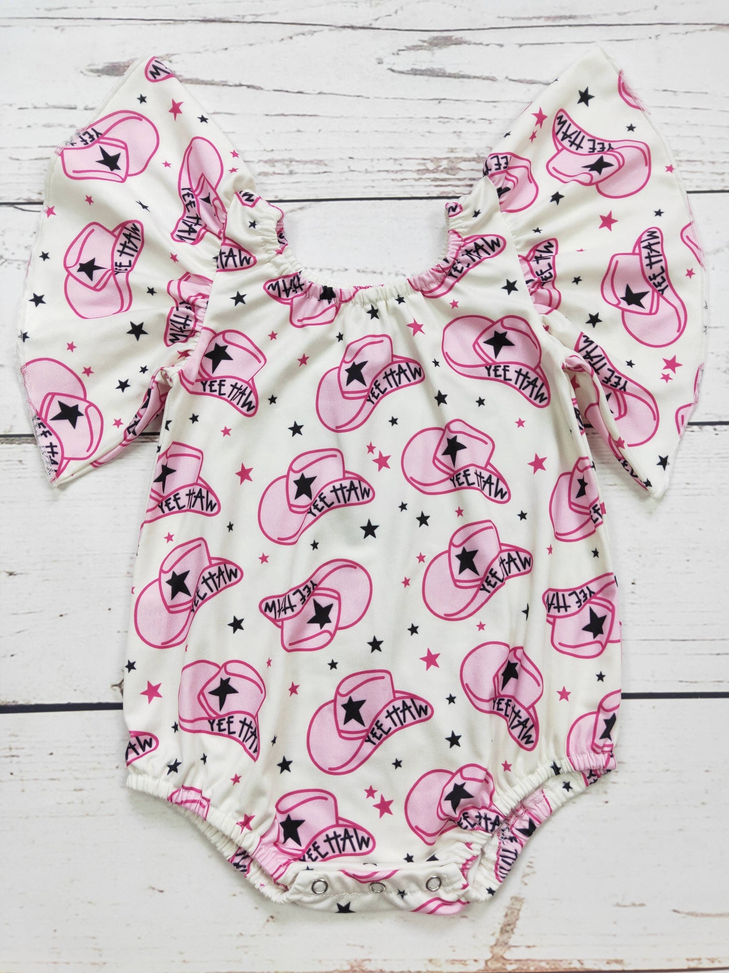 Yeehaw Hat Western Baby Girls Romper