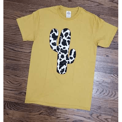 Cow Pattern Cactus T-Shirt