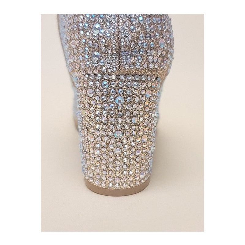 Rhinestone Casual Boots Black