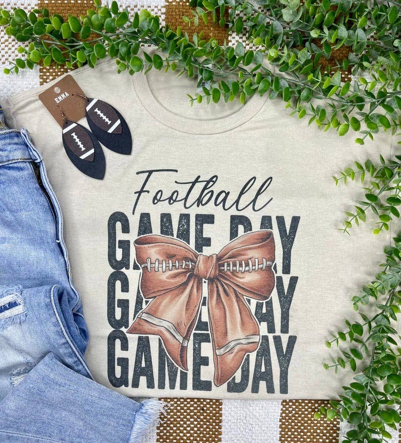 Football Game Day Bow T-Shirt