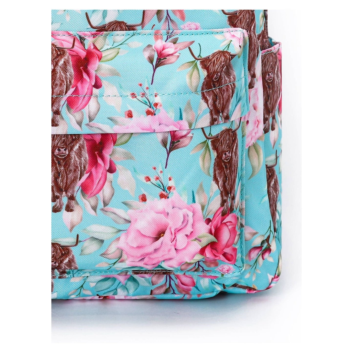 Highland Cow Flowers Little Girl Backpack