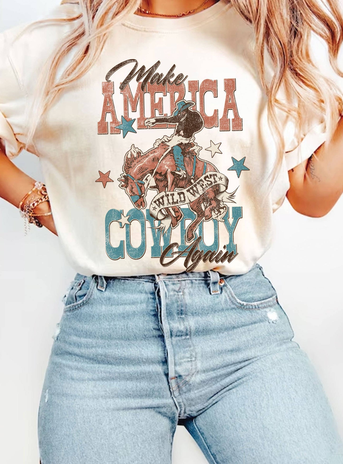 MAKE AMERICA COWBOY AGAIN GRAPHIC T-SHIRT