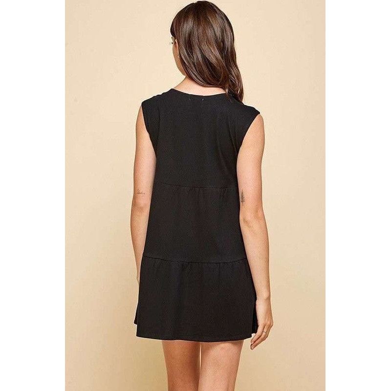 V-neck line skimmer tier dress
