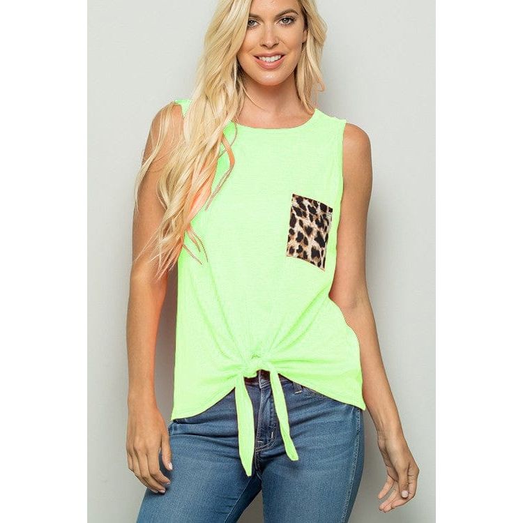 Solid top with animal print