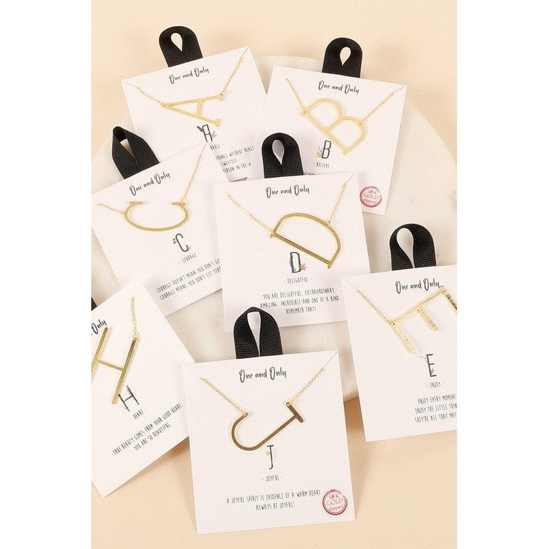 One and only initial gold dip short necklace