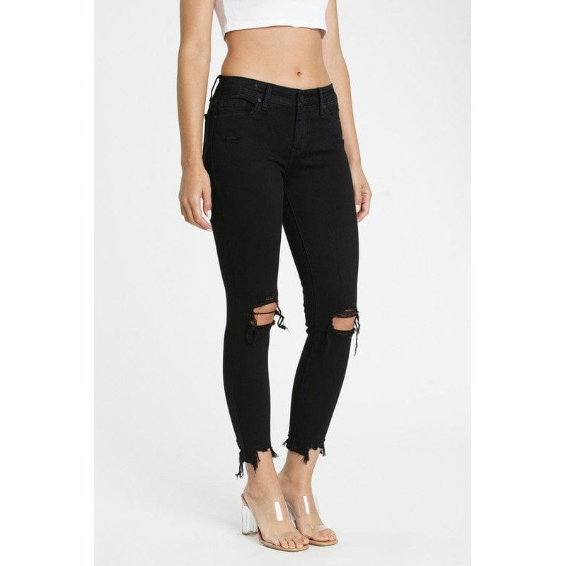 Josie mid rise skinny crop with distressed