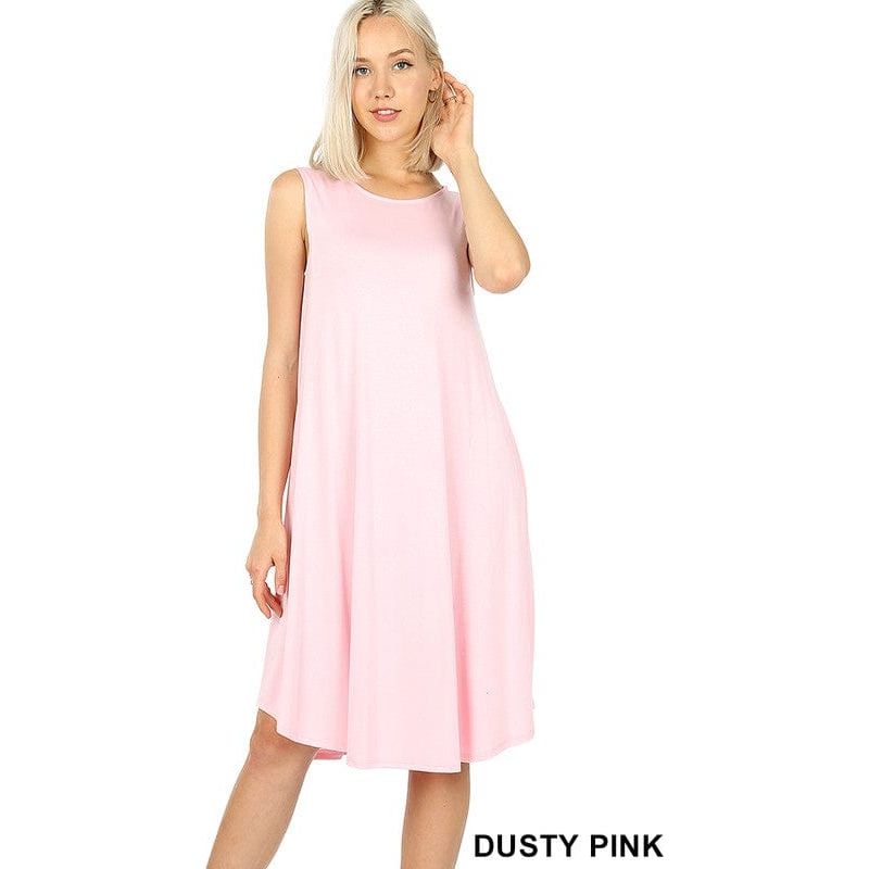 Viscose sleeveless knee length dress