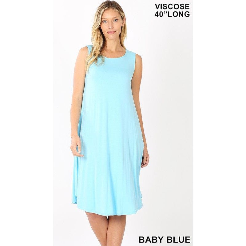 Viscose sleeveless knee length dress