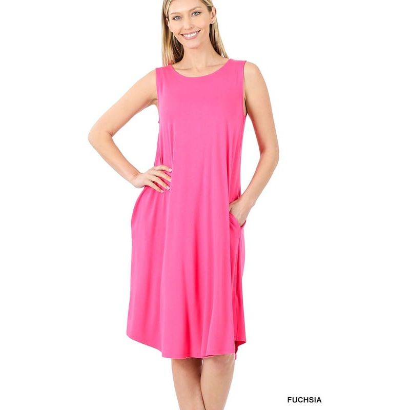 Viscose sleeveless knee length dress