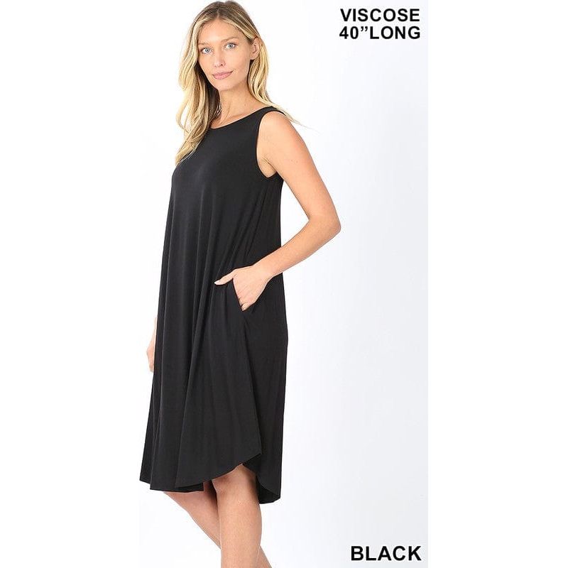 Viscose sleeveless knee length dress