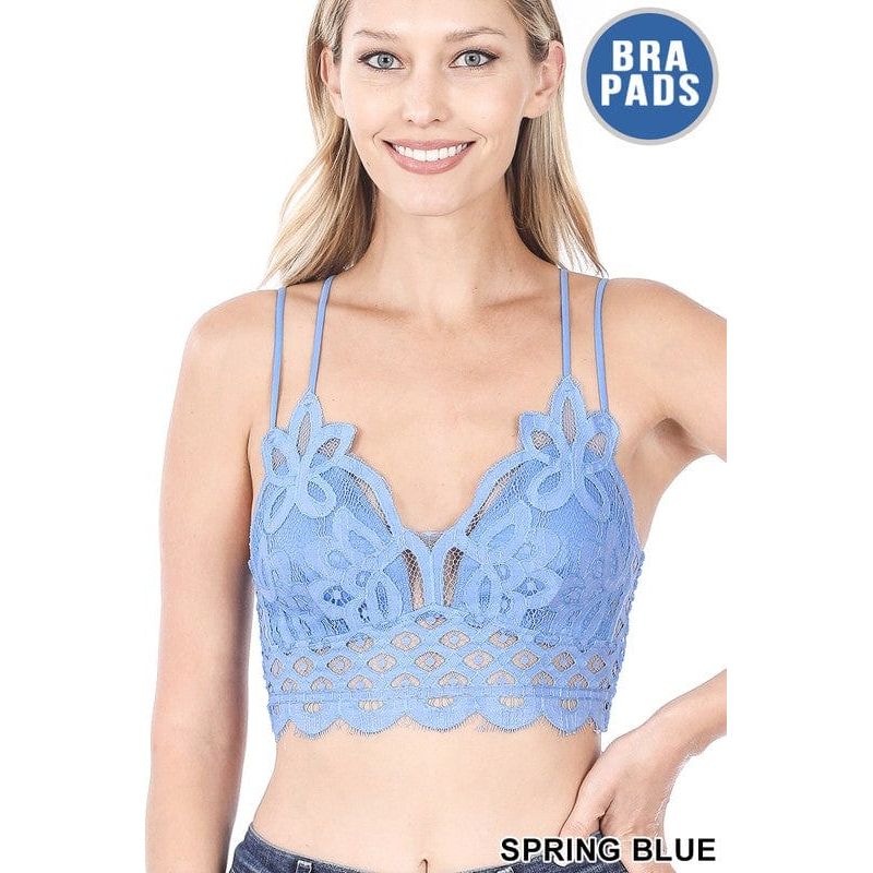 Crochet lace bralette with bra pads
