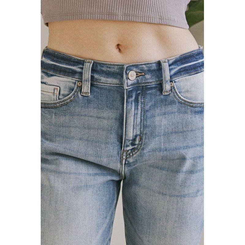 KanCan High rise hem detail mom jean