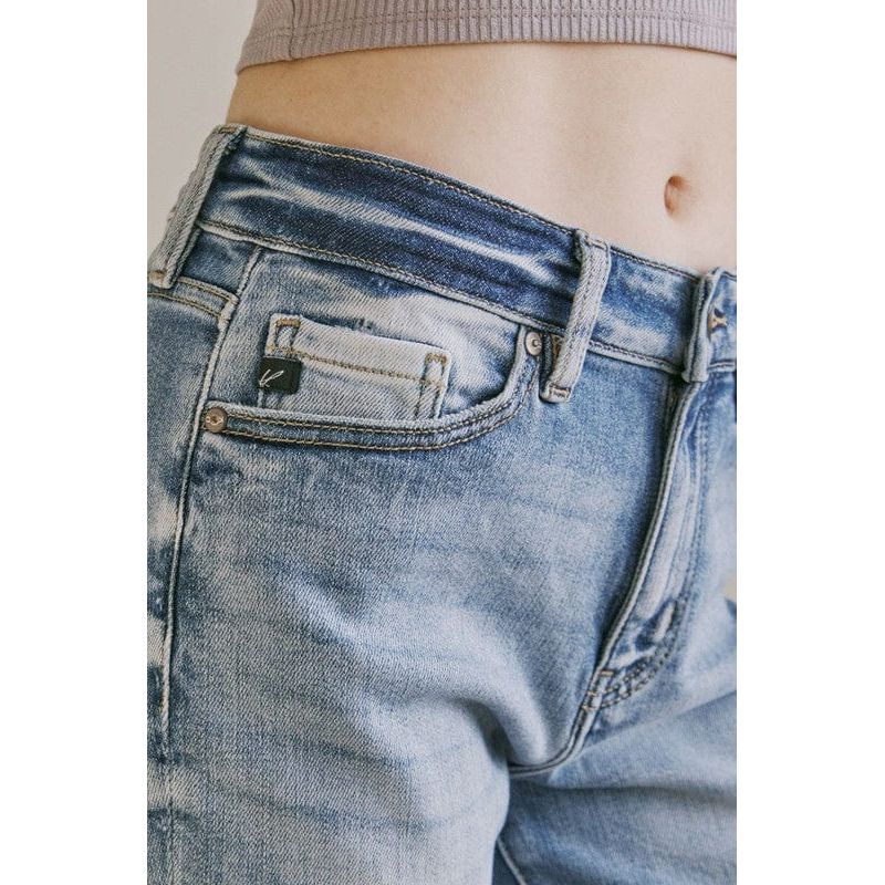 KanCan High rise hem detail mom jean