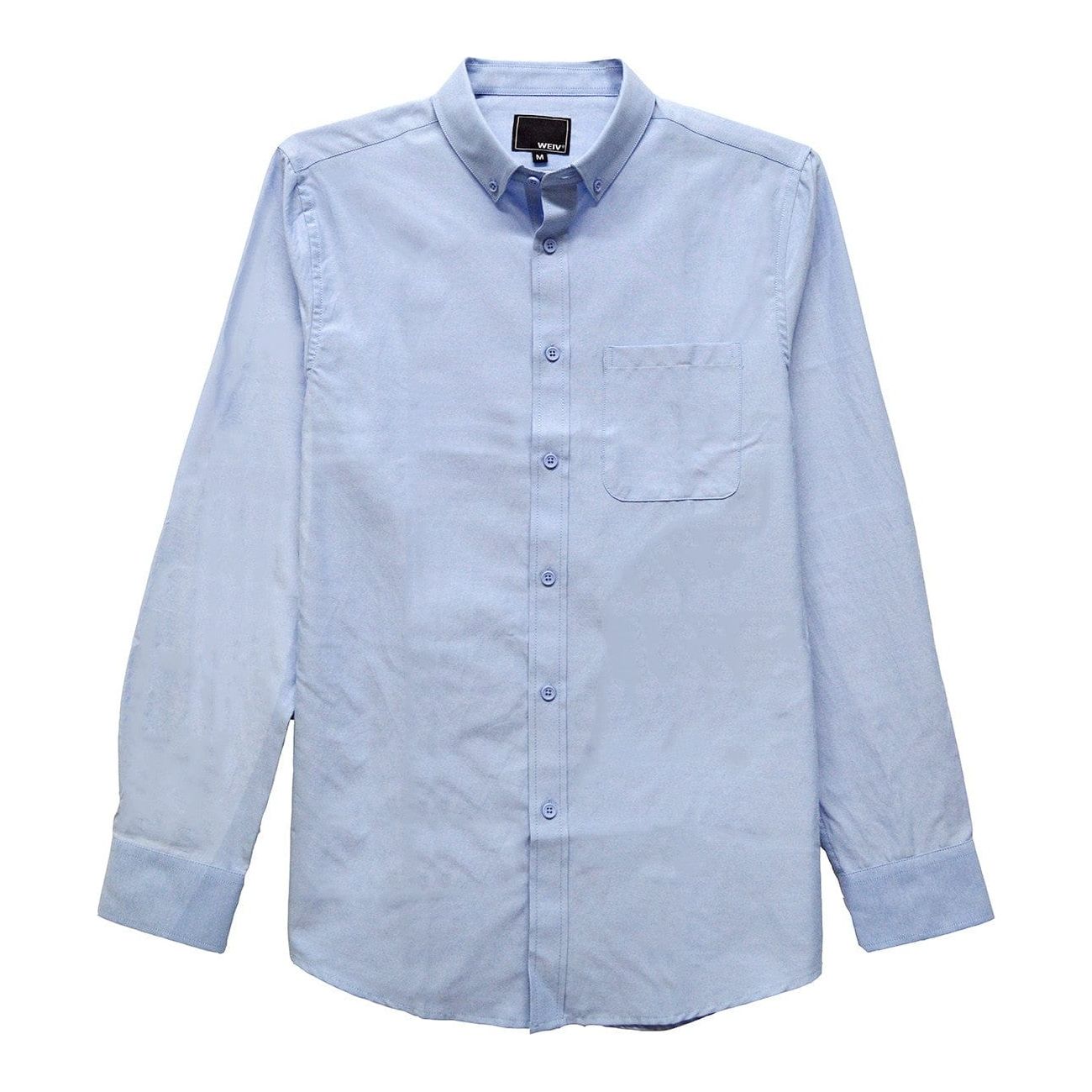 Mens Solid Long Sleeve Button Down
