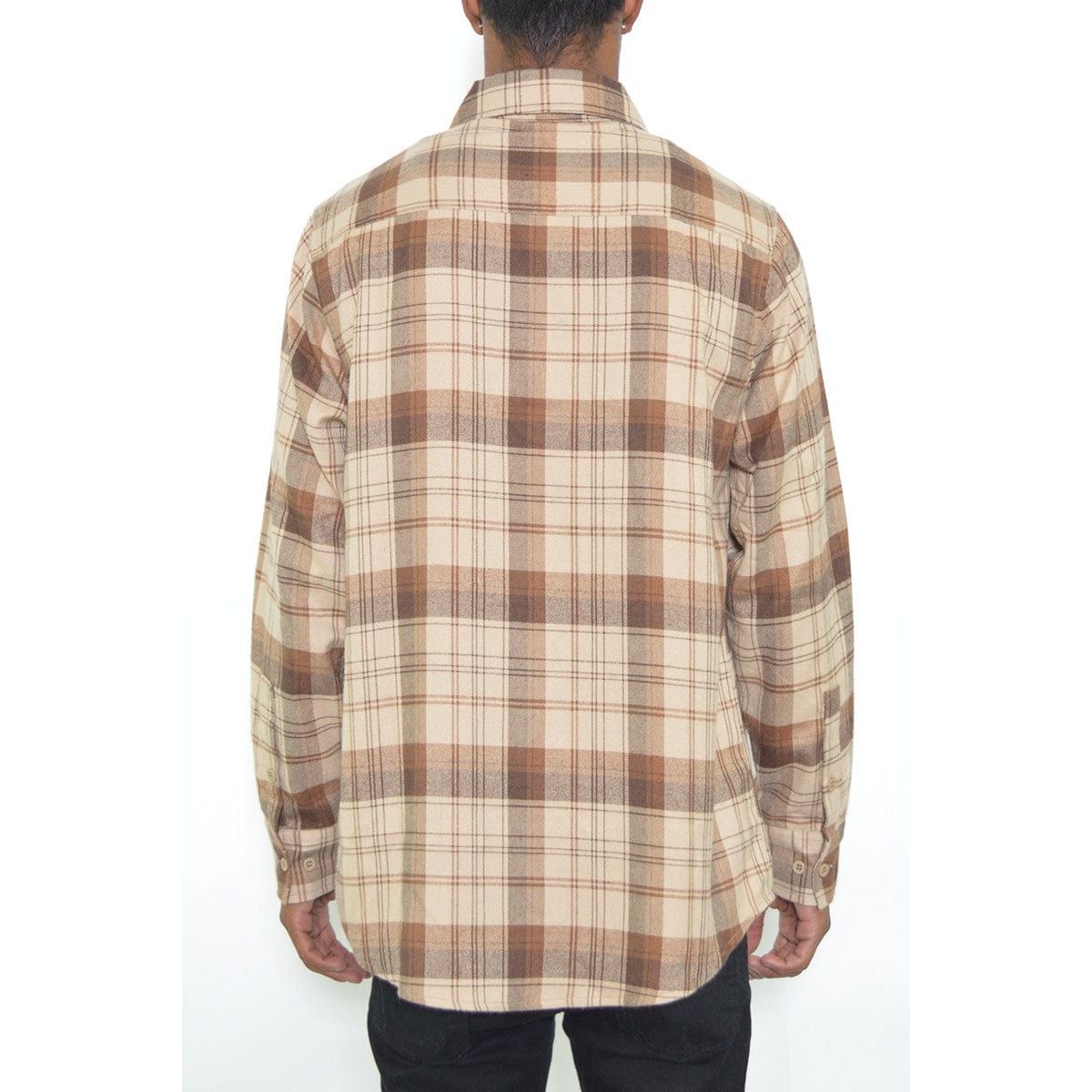 Regular Fit Checker Plaid Flannel Long Sleeve