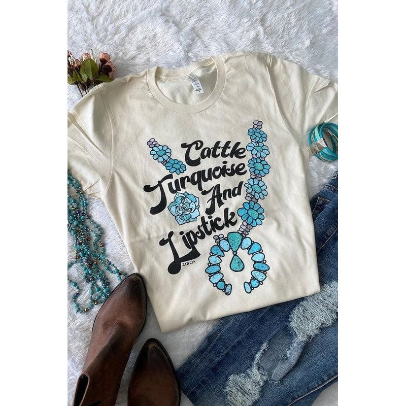 Turqoise and lipstick t-shirt