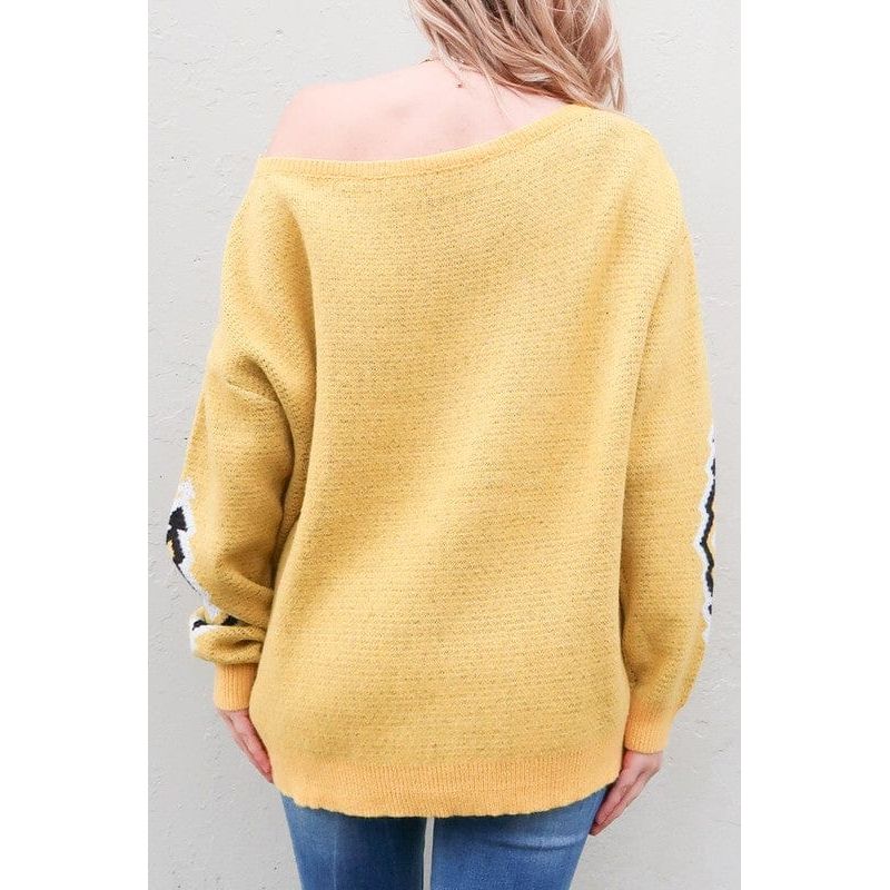 Aztec Printed Pullover Sweater