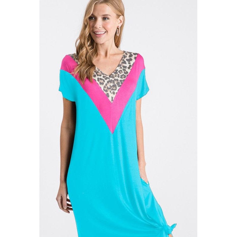 Contrast Dress With Side Pocket