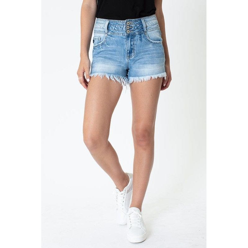 Kancan high rise hem detail shorts