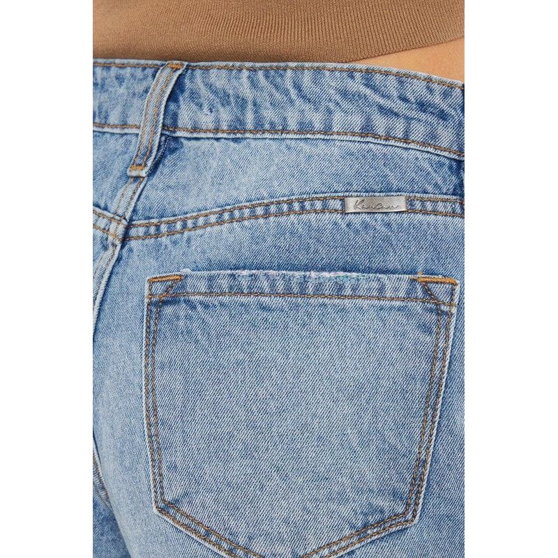 High rise rainbow threads shorts jeans