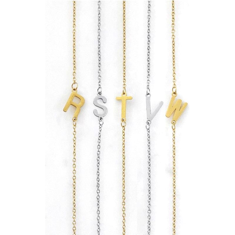 Dainty Sideways Initial Necklace