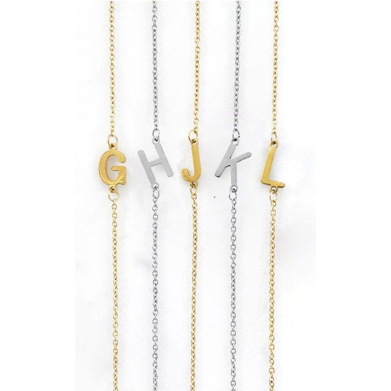 Dainty Sideways Initial Necklace