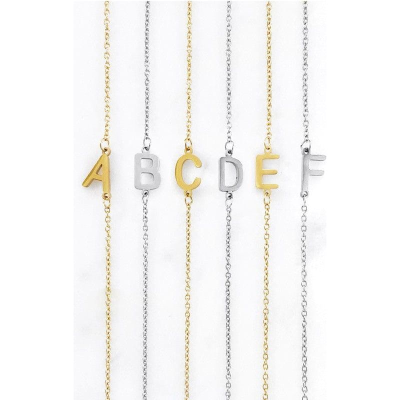 Dainty Sideways Initial Necklace