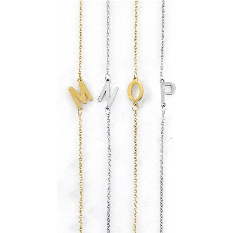Dainty Sideways Initial Necklace