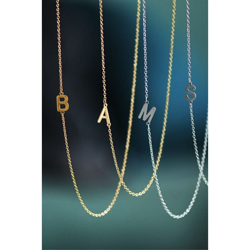 Dainty Sideways Initial Necklace