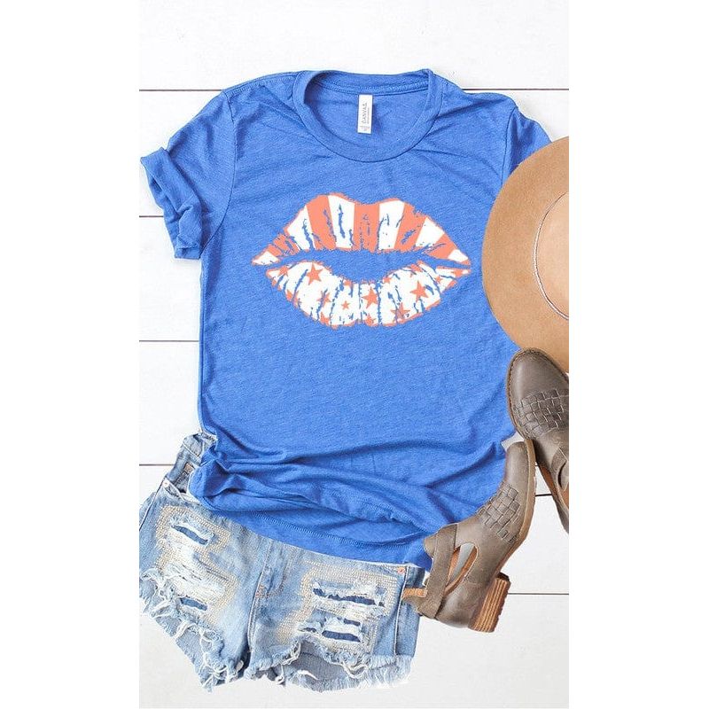 Stars & stripes lips graphic tee